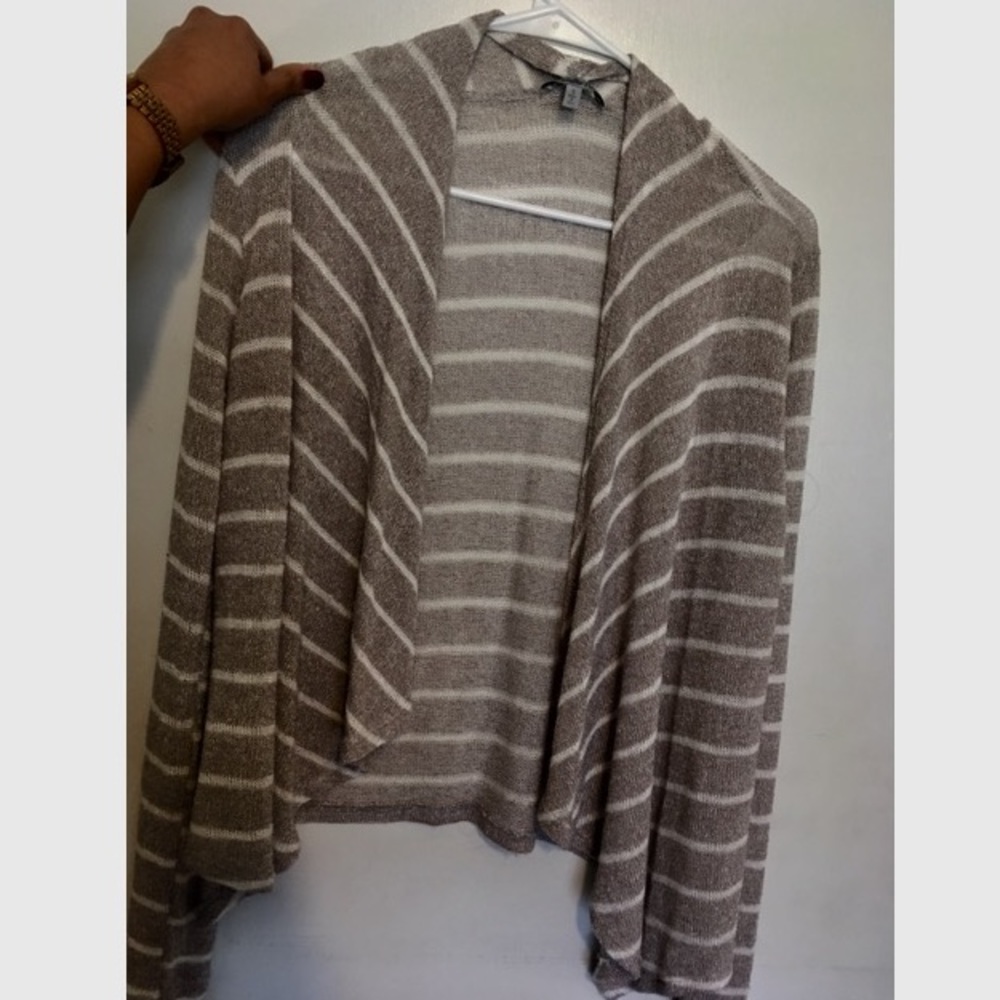 Brown and white striped cardigan